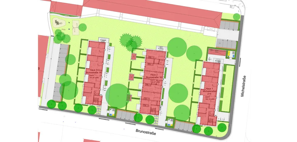Neue Wohnbebauung Michelstr./Brunostr. In Würzburg – Freianlagen im Geschosswohnungsbau, Foto 2