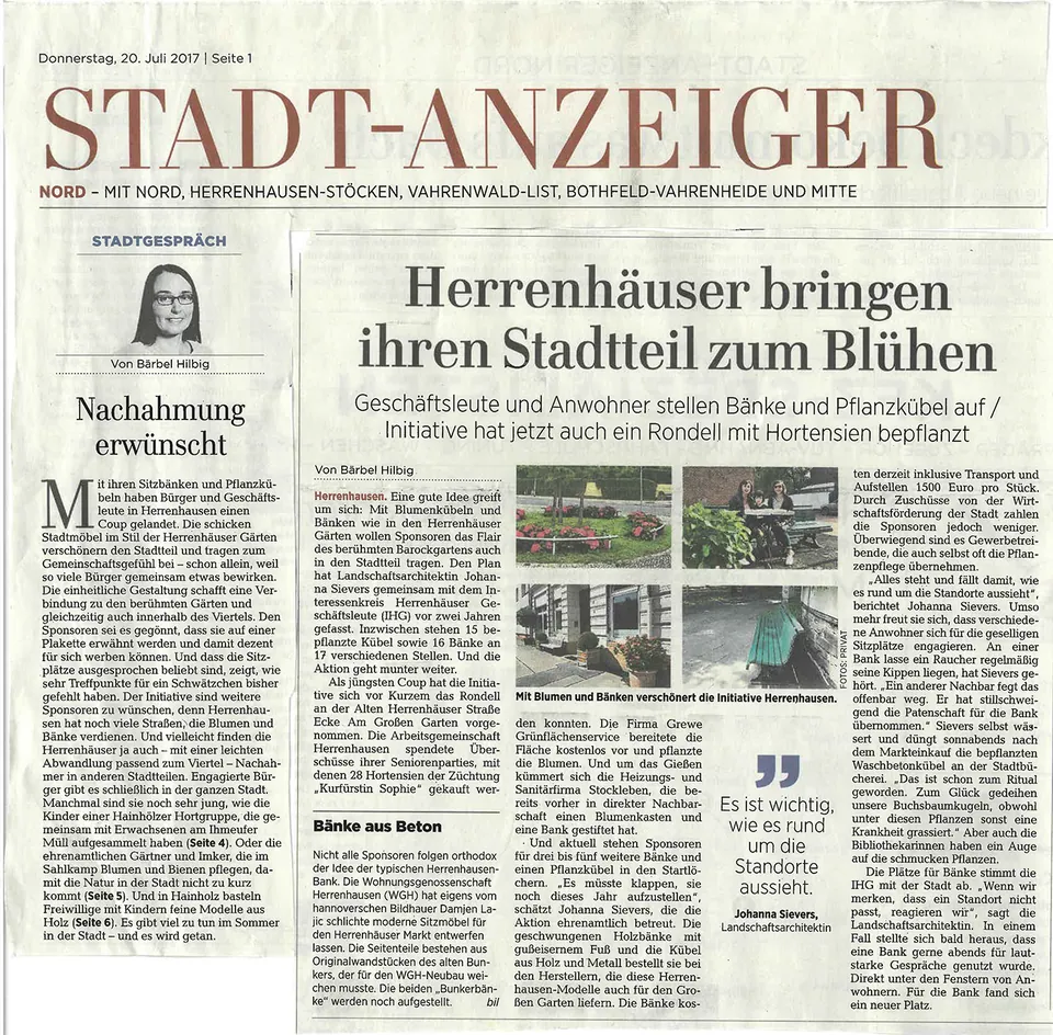 Herrenhäuser bringen ihren Stadtteil zum Blühen