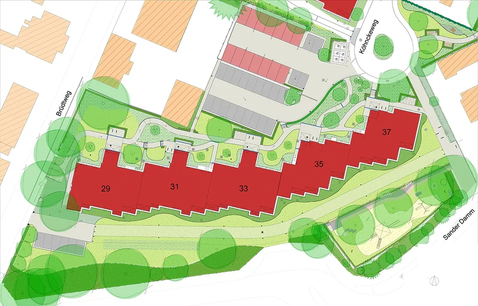 Brüdtweg 29 – 37 – Freianlagen im Geschosswohnungsbau, Foto 1