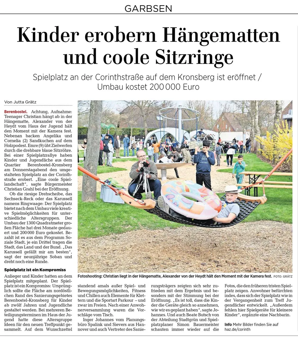 Erschienen in Hannoversche Allgemeine Zeitung, 14.4.2018 Ausgabe Umland