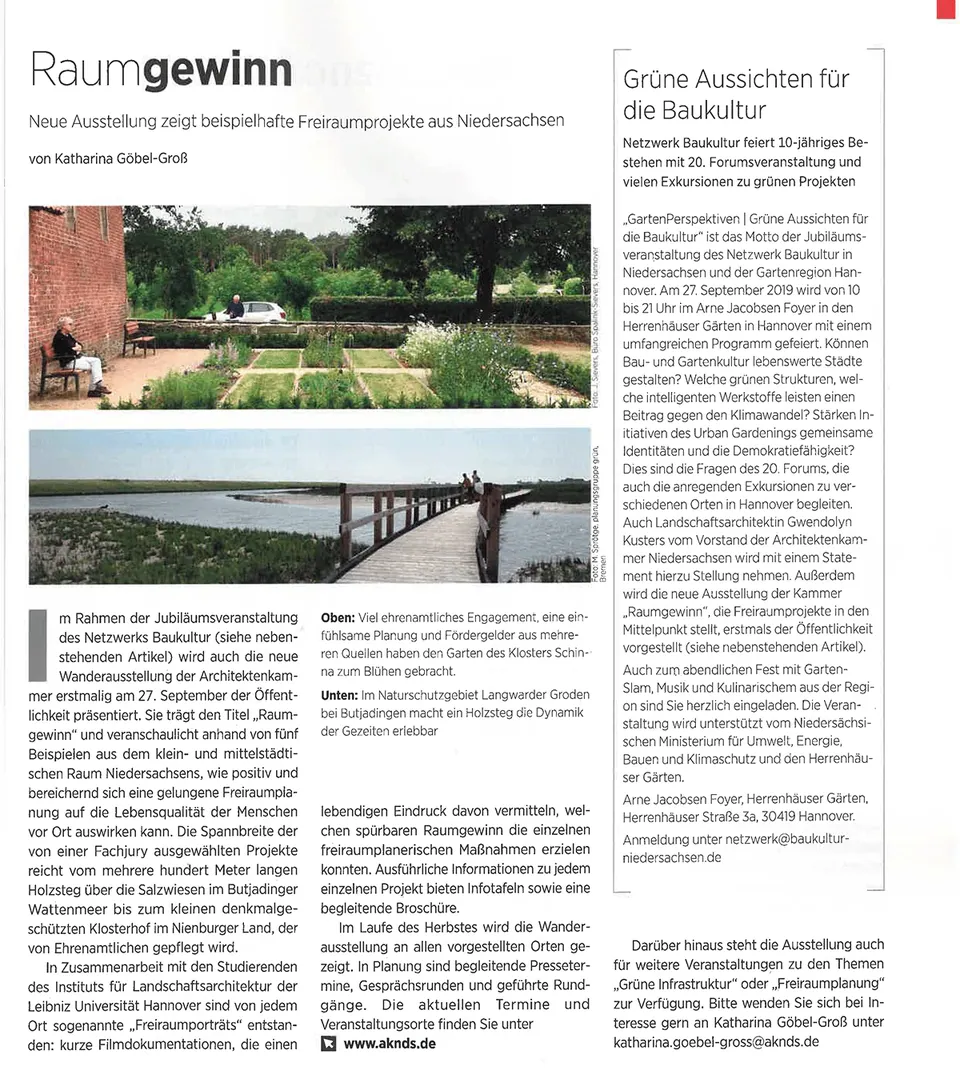 Erschienen im Deutschen Architektenblatt Bremen/Niedersachsen 09.2019