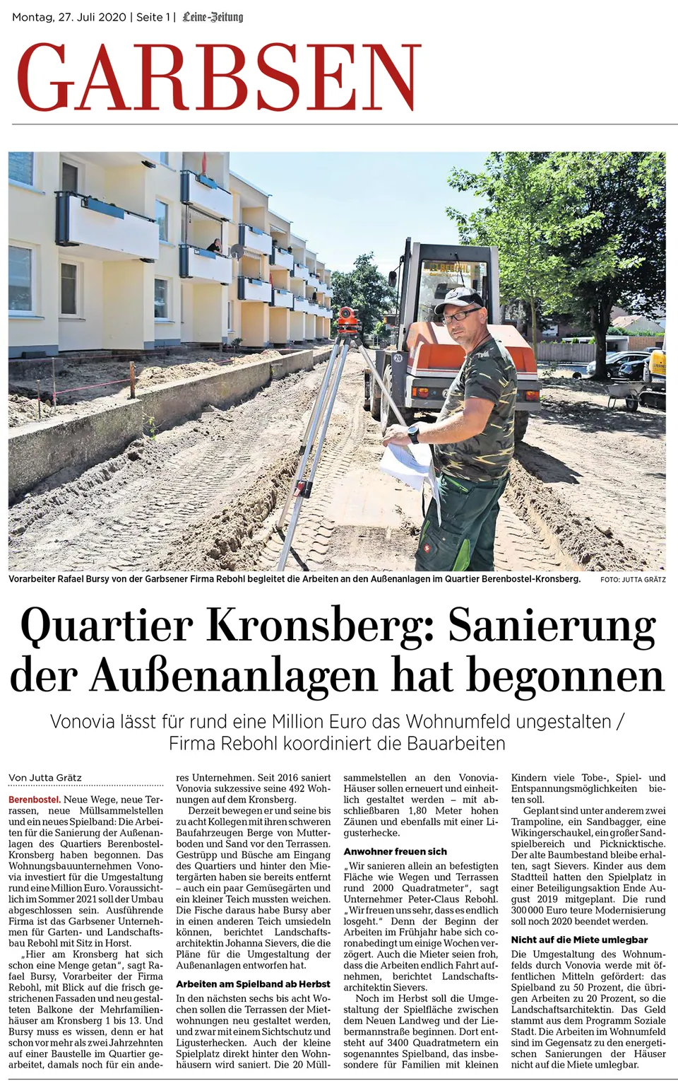 Leine-Zeitung Garbsen, Montag, 27. Julio 2020