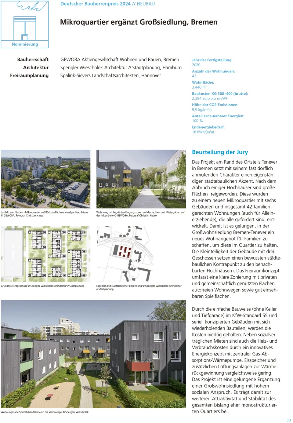 Nominierung unseres Projektes Mikroquartier ergänzt Großsiedlung für den Deutschen Bauherrenpreis 2024